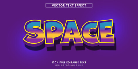 Design editable text effect, space 3d text vector illustration
