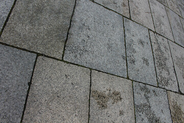 The stone tile floor in front of Sumiyoshi Shrine in Osaka, Japan, adds to the traditional and serene ambiance of the sacred site.