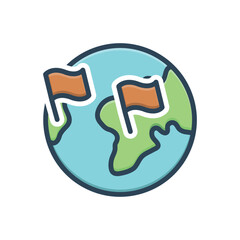 Color illustration icon for country 