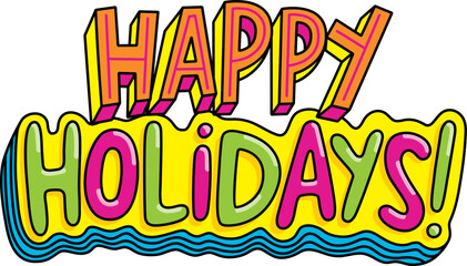 Happy Holidays Festive Vector Lettering Art