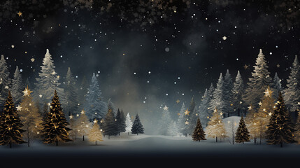 Obraz na płótnie Canvas Christmas or new year background with snowfall at night