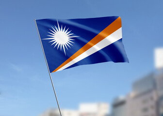 Marshall Islands flag waving in the wind.