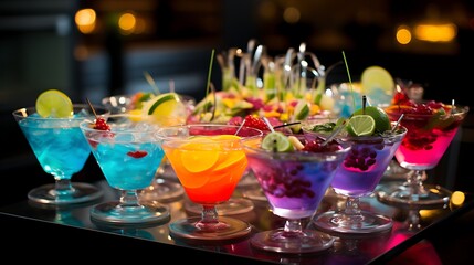 Elegant and colorful cocktail displays