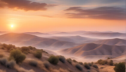 Naklejka premium Exploring the Beauty of Sunrise in Diverse Landscapes Around the World: Capturing Nature's Splendor.(Generative AI)