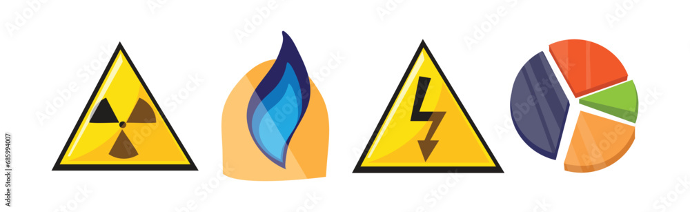 Poster natural resources industrial extraction item and element vector set