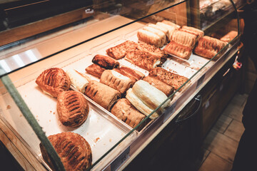Baked products at a supermarket.