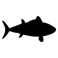 silhouette of a collection of black fish swimming