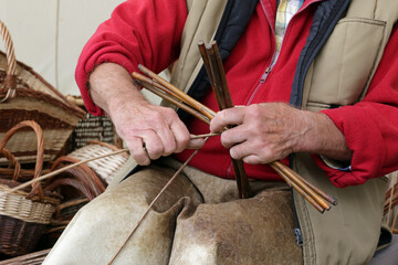 Basket maker at work