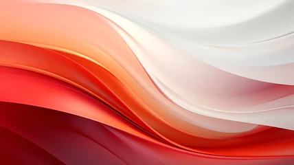 Afwasbaar fotobehang 抽象的な白と赤のデジタルパターンの背景 © Nikomiso