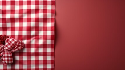 テキストスペースのある赤いチェック柄の背景
