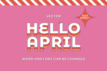 Hello April Vector Text Style Effect Editable