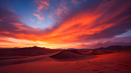 Sunset in the Desert. Generative Ai