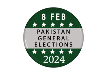 pakistan general elections 2024 compain vote badge. - obrazy, fototapety, plakaty