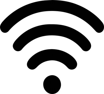 Wireless Symbol Wifi Icon for Airbnb Welcome Book - Black and White Illustration Transparent PNG