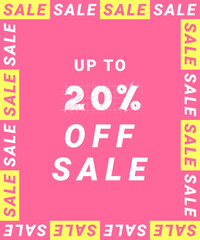 Sale banner template design. Set of sale tags. 20% off