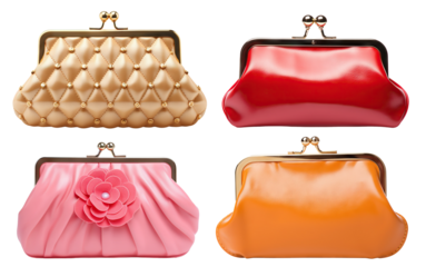 Set of stylish purses, cut out