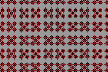 Fototapeta premium red and black compass pattern ,seamless knitted pattern with hearts