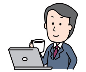 休憩するビジネスマン