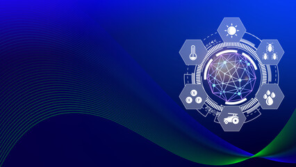 Infographics smart farming and precision agriculture with visual icon, Innovation technology for smart farm system, Agriculture management, smart technology concept modern technology.