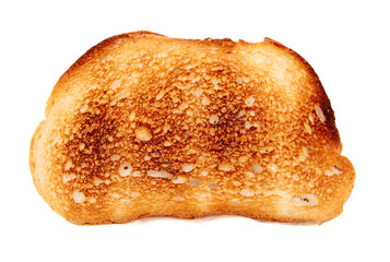 Bread fried in a toaster isolated on a white background