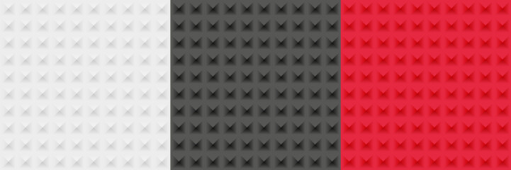 Fototapeta premium 3D background collection. White, black and red square backdrop set. Trendy texture stage