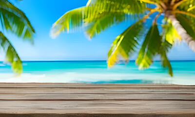 beach with palm tree 