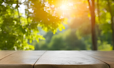 background with planks with teble