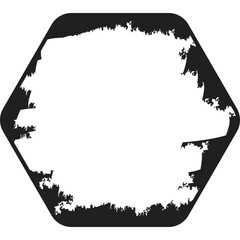 Abstract Grunge Brush Hexagon Frame