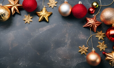 christmas background with balls and snowflakes