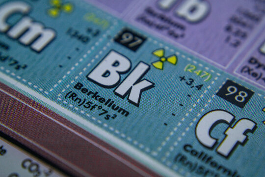 periodic table of element berkelium 