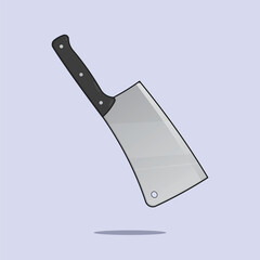 Big Chef Knife Illustration Vector Icon Big sharp knife vector
