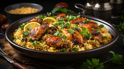 Chicken kabsa. Arabian national dish