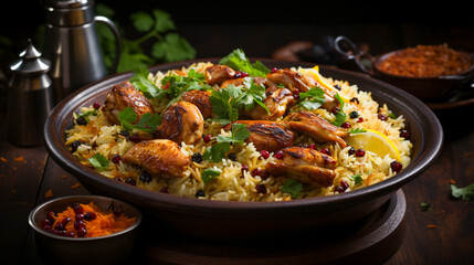 Fototapeta premium Chicken kabsa. Arabian national dish