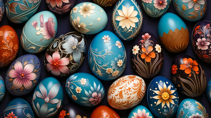 Fototapeta na wymiar Happy easter ! Easter Egg Elegance from Above