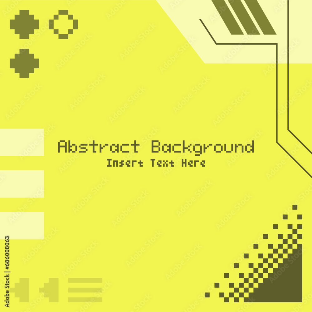 Poster Yellow Minimal Simple Type Pixel Frame Template Background