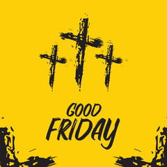 Good Friday Designs Religious, Christian Faith Banner for Church Events  Festive Celebrations Editable, Curved Cursive Art