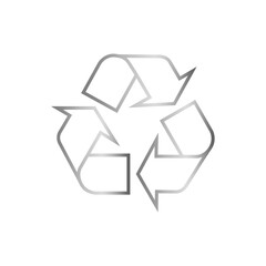silver recycle symbol icon