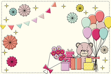 誕生日のプレゼントと飾り