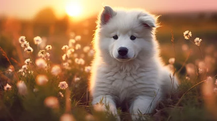 Rolgordijnen  Beautiful puppy. Happy dog © EwaStudio