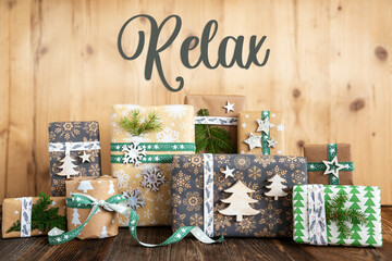 Text Relax, Rustic, Eco Christmas Background