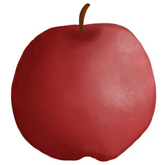 Watercolor apple illustration, Big red apple element