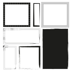 Grunge style set of rectangle shapes Vector illustration. EPS 10.