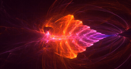 3D manual rendering abstract colorful fractal light background