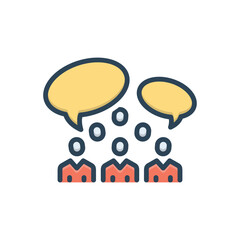 Color illustration icon for group talk 