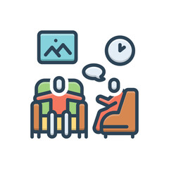 Color illustration icon for interview 