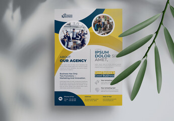 Business Flyer Layout With Modern Design Accents