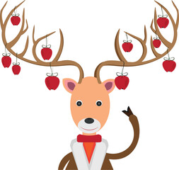 New Year's deer with apples on its horns