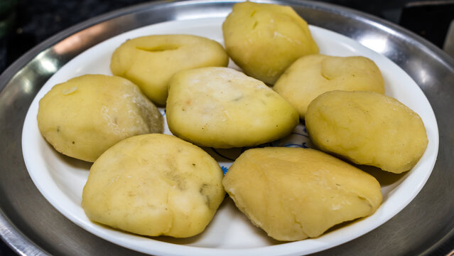 Jammu, Patnitop - Kalari or Kaladi is an Indian traditional ripened cheese product. Soft focus.