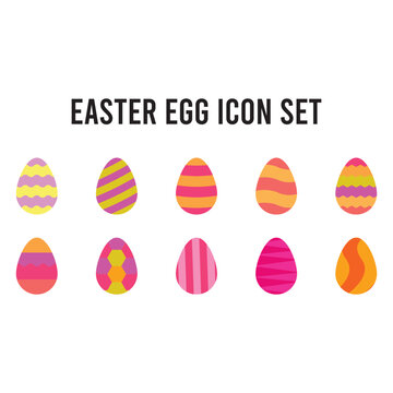 easter egg icon set vector