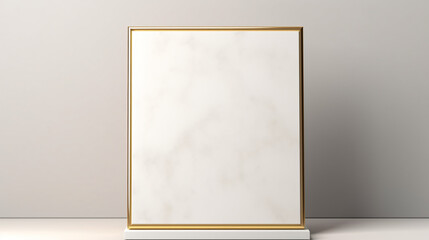 Clean white gold product pedestal on white background